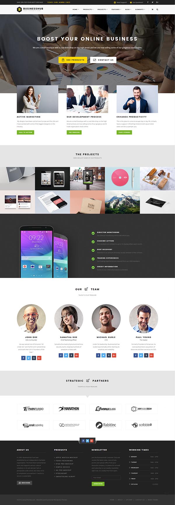 Business Hub | Responsive WordPress Theme For Online Business