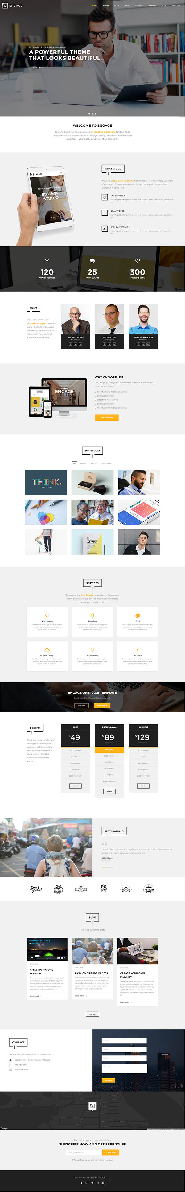 Engage – Creative One Page WordPress Theme