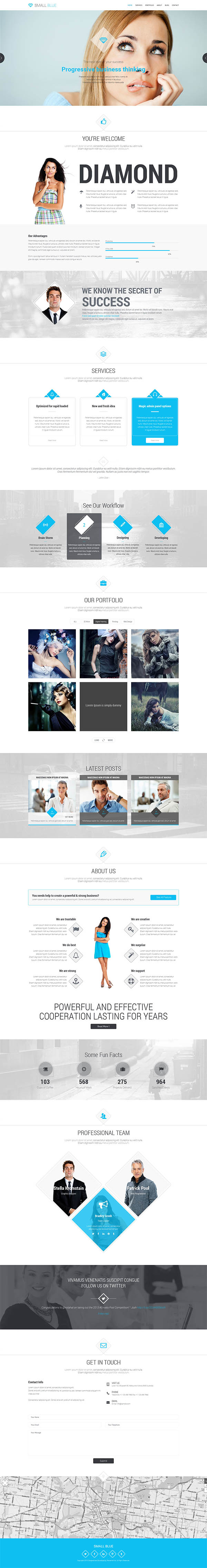 Small Blue – One Page and Multipurpose Theme