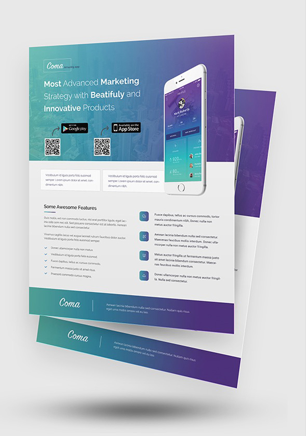 Mobile App Promotion Flyer Templates