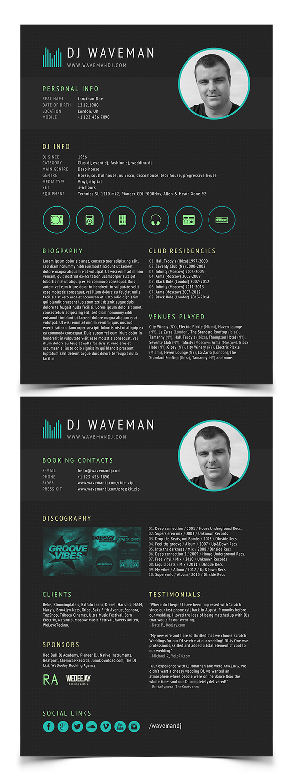 DJ Resume template