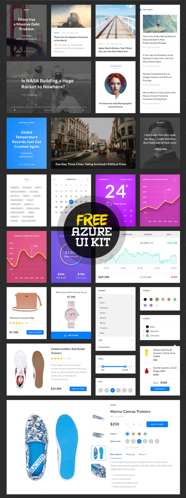 Free Azure UI Kit PSD