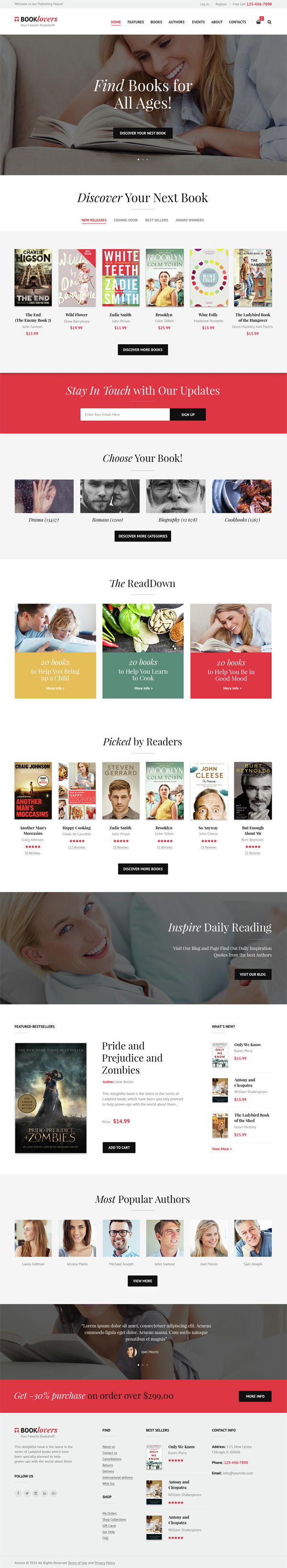 Booklovers - Publishing House & Book Store WordPress Theme