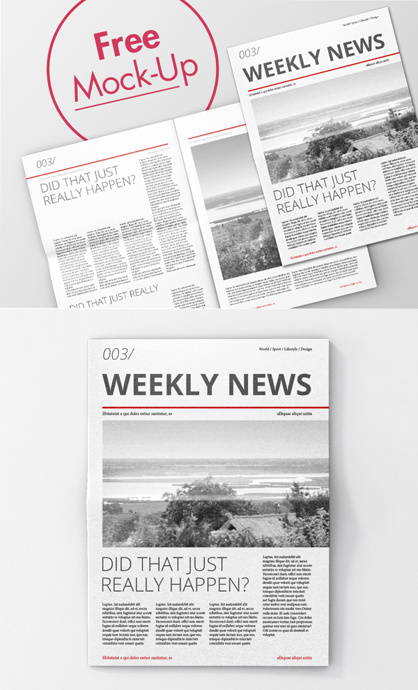 Free High Quality Newspaper PSD Mockups