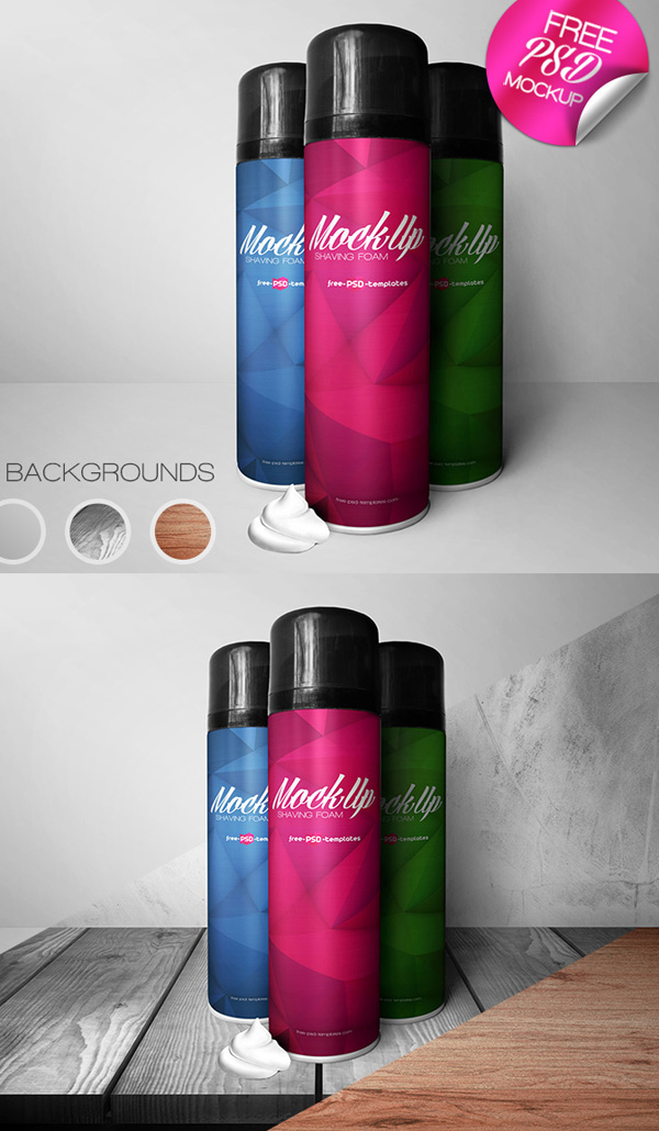 Free Shaving Foam Mock-up in PSD