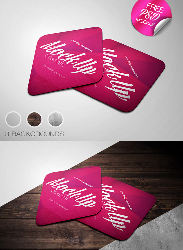 Free Coaster Mock-up in PSD