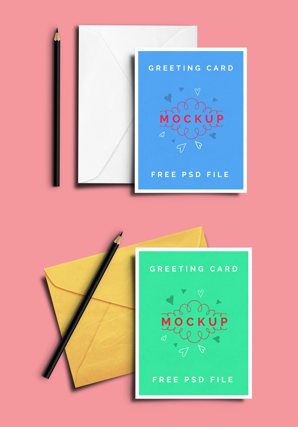 Free Greeting Card Psd Mockup 