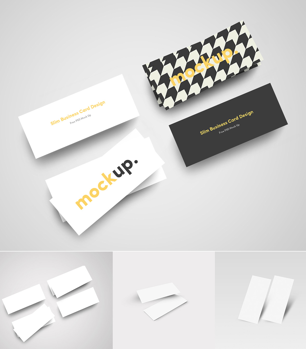 Free Slim Business Card MockUp