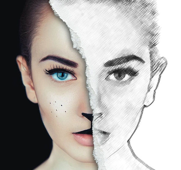 Create Half Sketch Effect In Photoshop Tutorial