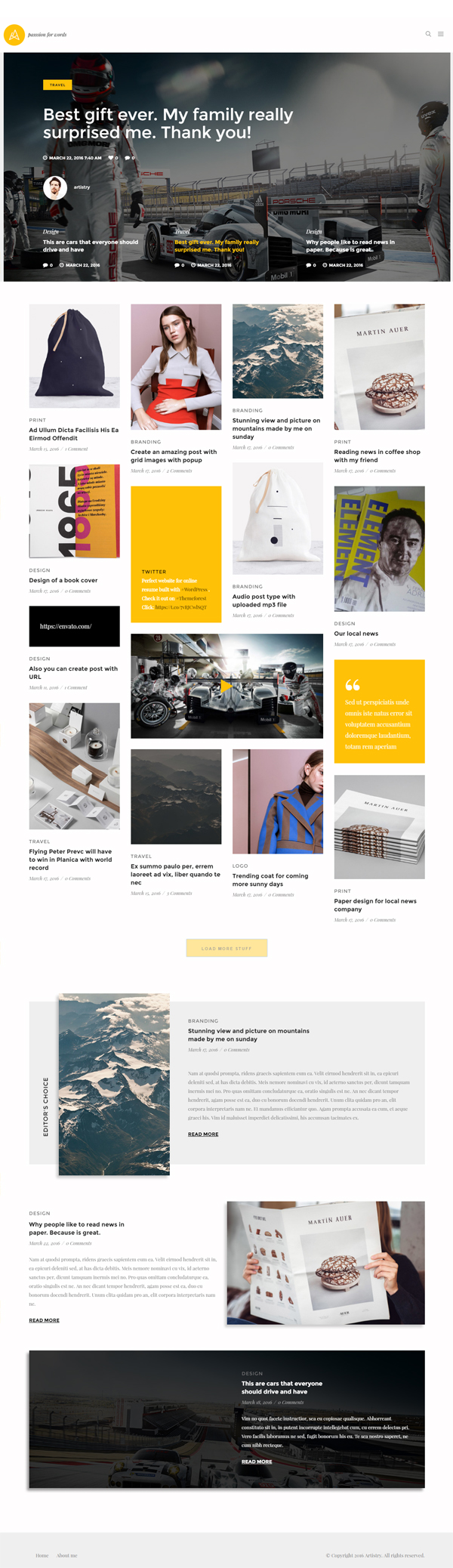 Artistry - News, Magazine, Blog & Personal WordPress Theme