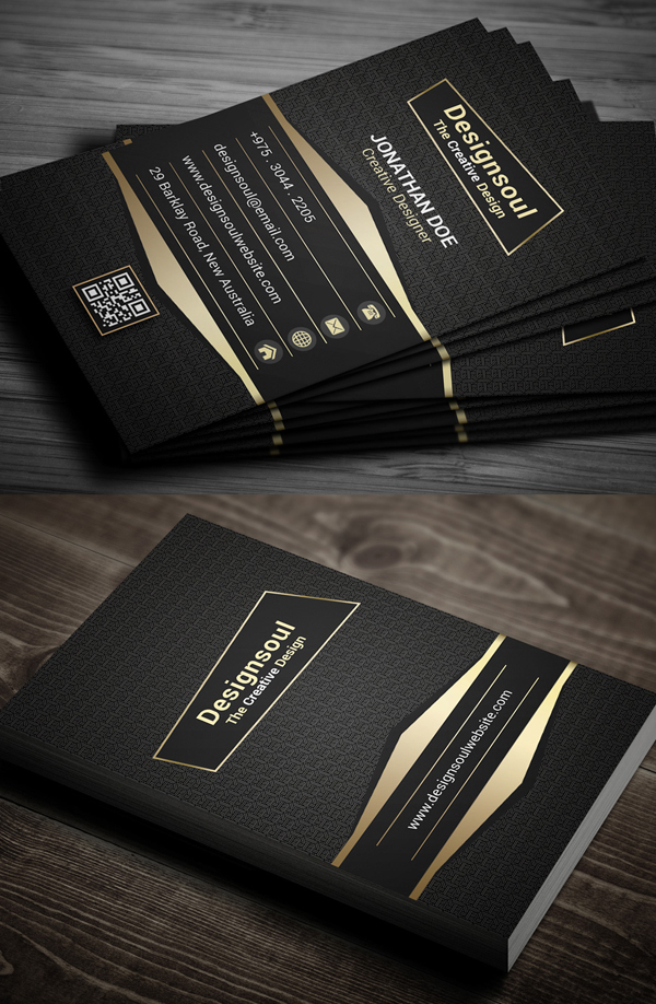 Gold And Black Business Card