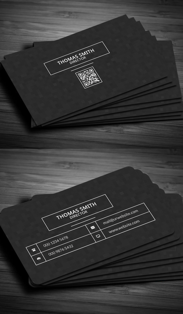 Modern Dark Pixels Business Card