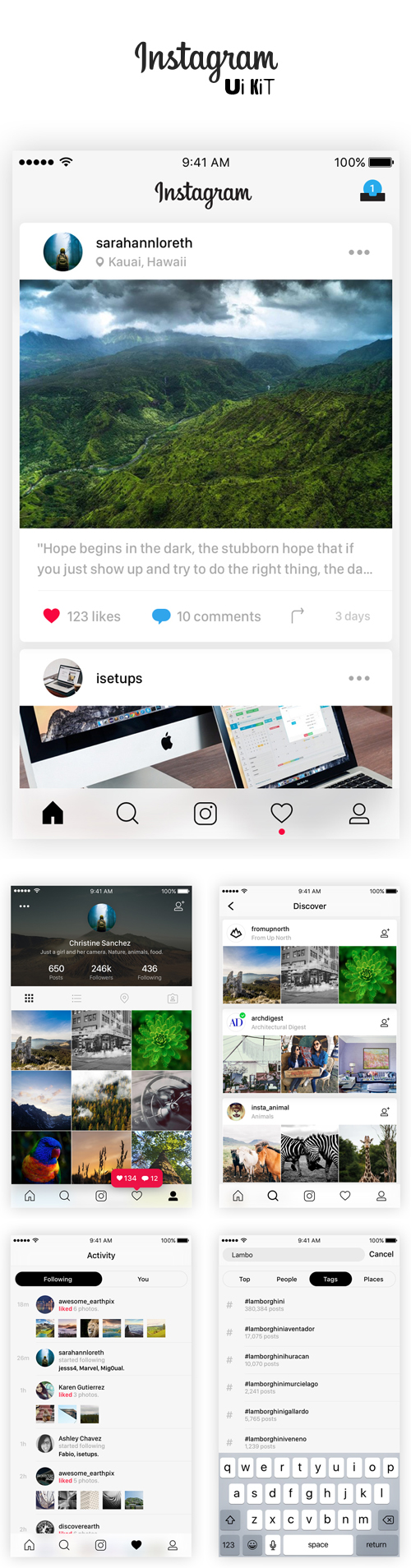 Free Instagram UI Kit