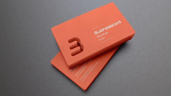 Free Die Cut Business Card Mockup