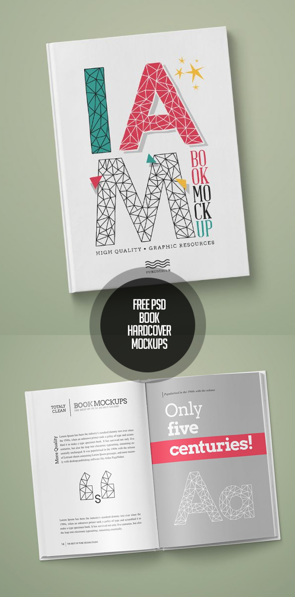 Free PSD Book / Hardcover Mockups