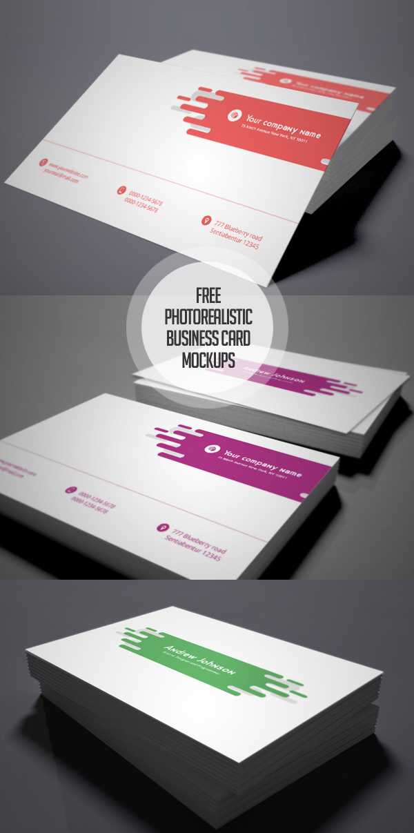 Free Photorealistic Business Card Mockups