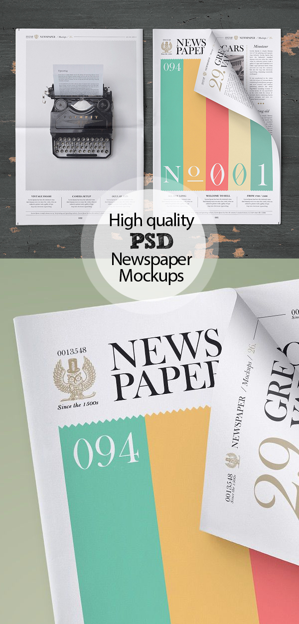 Free Newspaper Mockups PSD