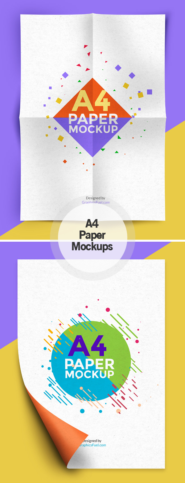 Free A4 Paper Mockup PSD