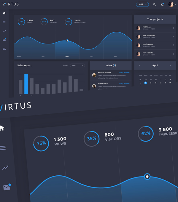 Virtus Dashboard Free PSD Template