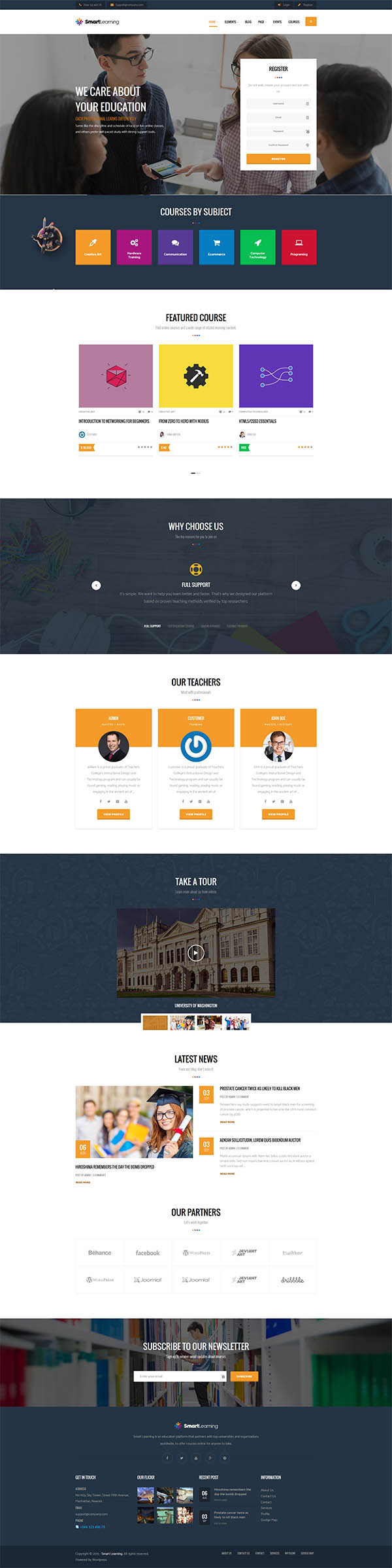 Smart Learning Responsive Education Theme For WordPress