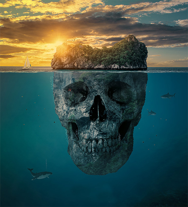 Create a Mysterious Skull Manipulation Island in Photoshop CC