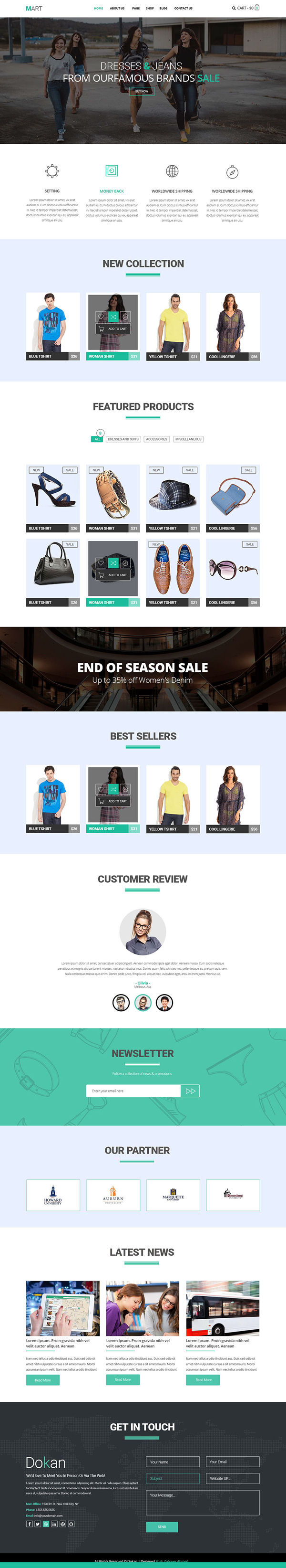 Mart - eCommerce Website Template Free PSD & HTML