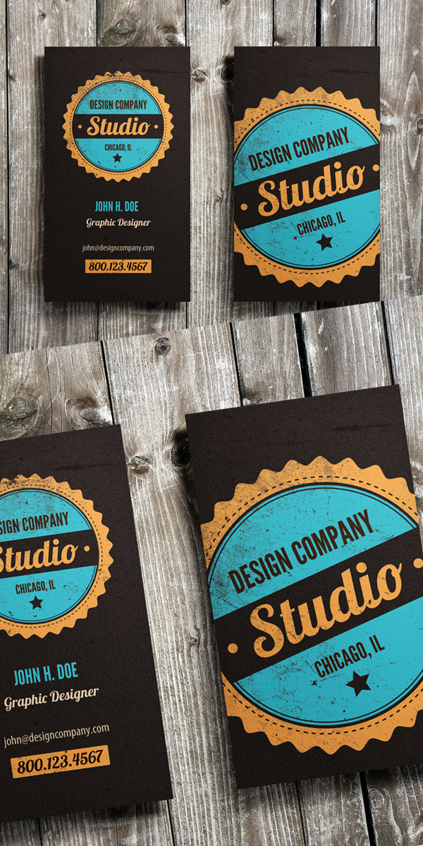 Vintage Badge Business Card Template