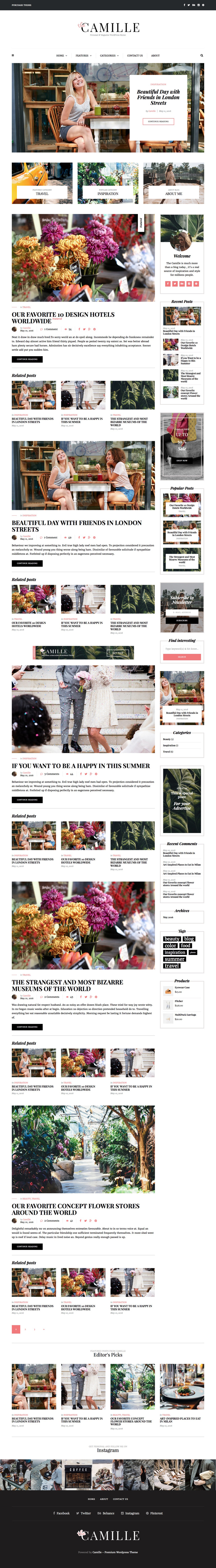 Camille - Personal & Magazine WordPress Responsive Clean Blog Theme