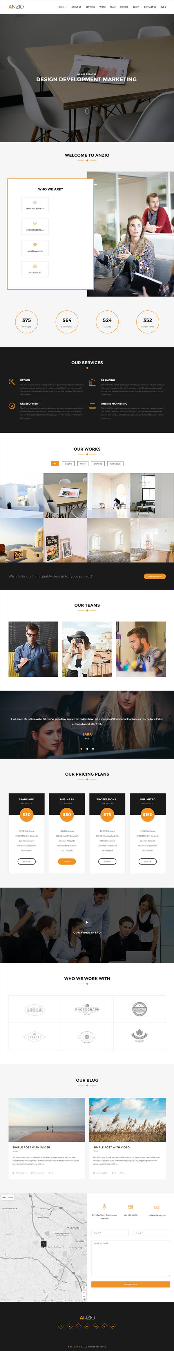 ANZIO – Onepage Parallax WordPress Theme