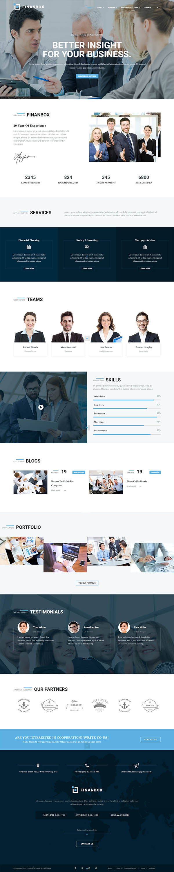 FINANBOX – Responsive Multipurpose Business & Corporate Business WordPress Theme