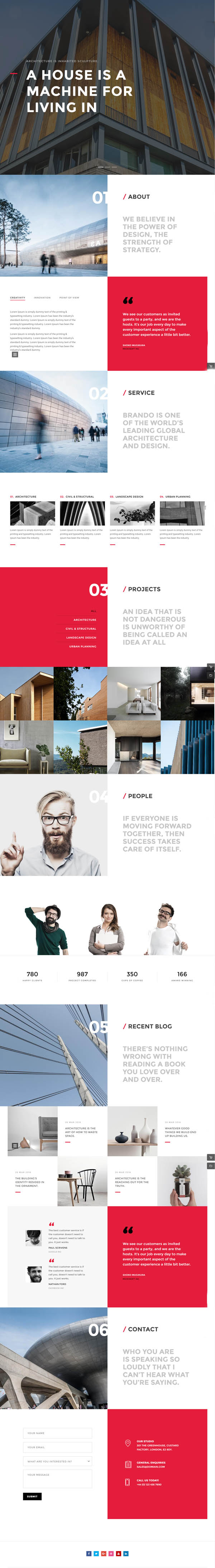 Brando Responsive and Multipurpose OnePage WordPress Theme