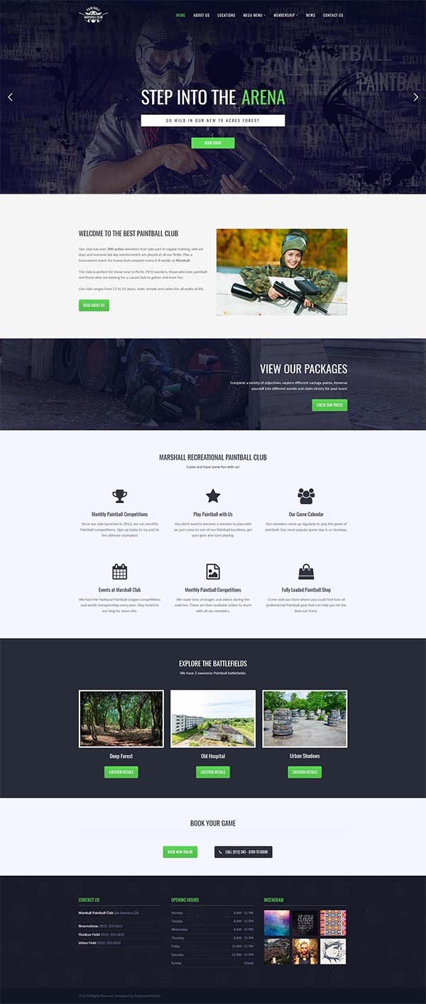 Marshall – Paintball Club WordPress Theme