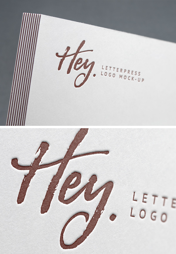 Letterpress Logo MockUp and Template Free PSD