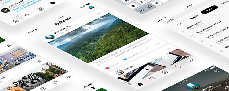 Instagram sketch free resources ui kit template