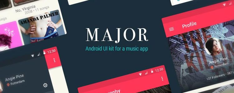 Android Music App Sketch free resources ui kit template