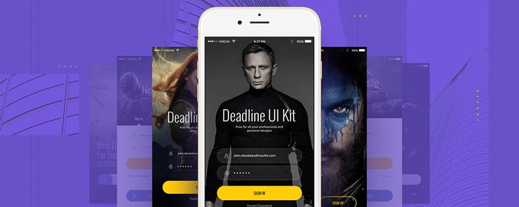 Deadline Mobile UI Kit PSD