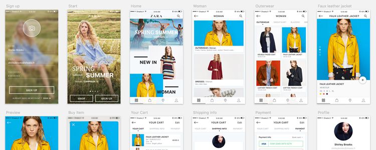 Zara iOS App Concept Freebie Sketch