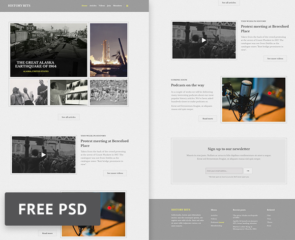 History Bits Magazine Free Psd Template