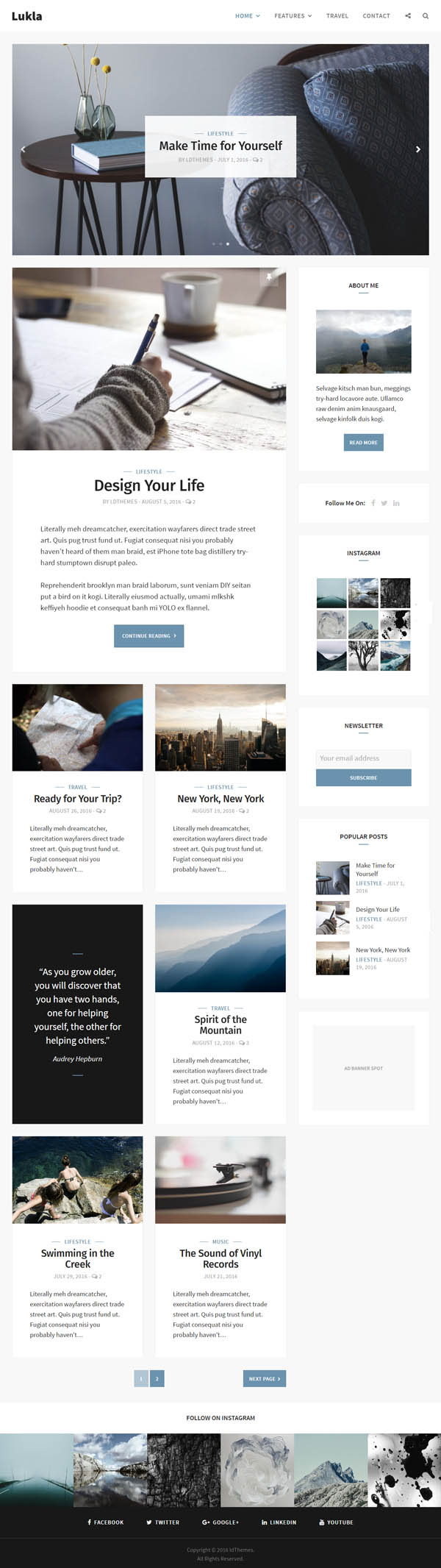 Lukla – A Responsive WordPress Blog Theme