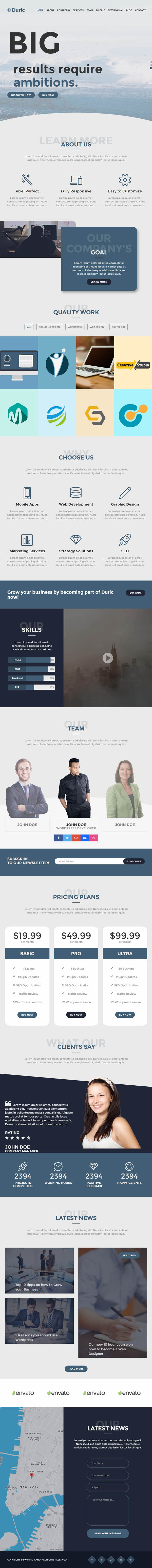 Duric - One Page Creative HTML Template