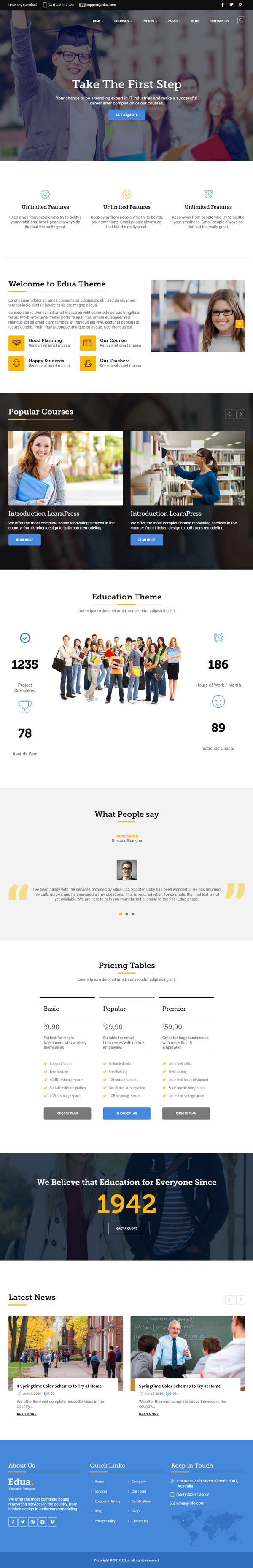 Edua - Educational HTML5 Template