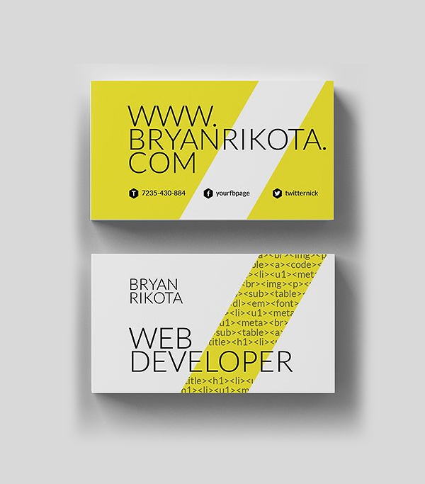 Web Developer Business Card Design