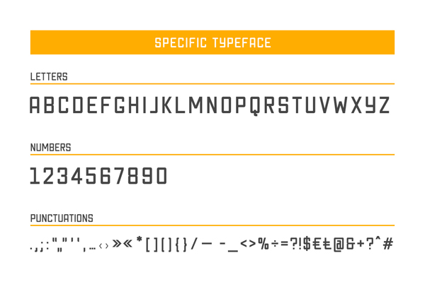 Specific Typeface Free letters