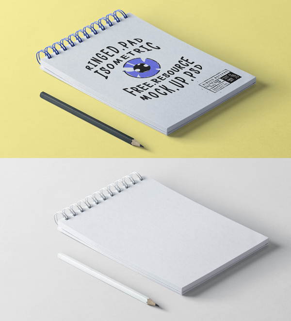 Free Ringed Notepad Mockup PSD