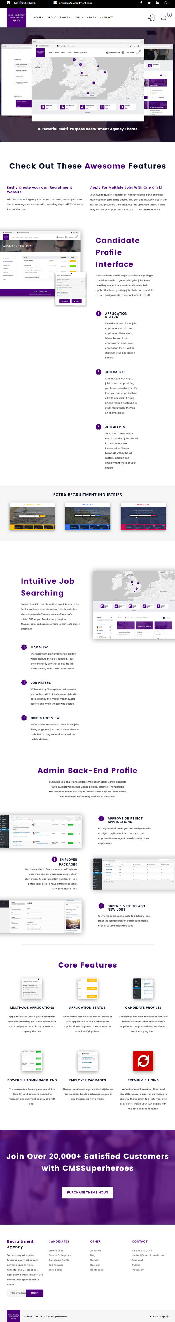 Recruitment Agency : Multi Industry | Responsive WordPress Theme