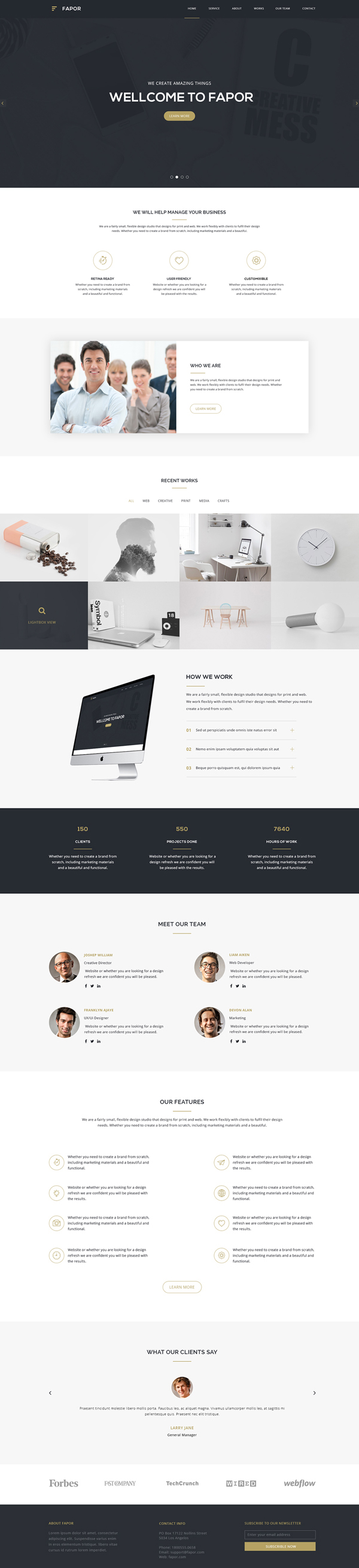 Free Creative Agency Website PSD Template