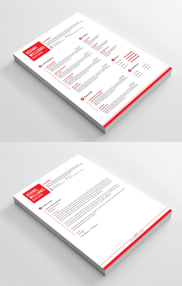 Free Minimal PSD Resume Template