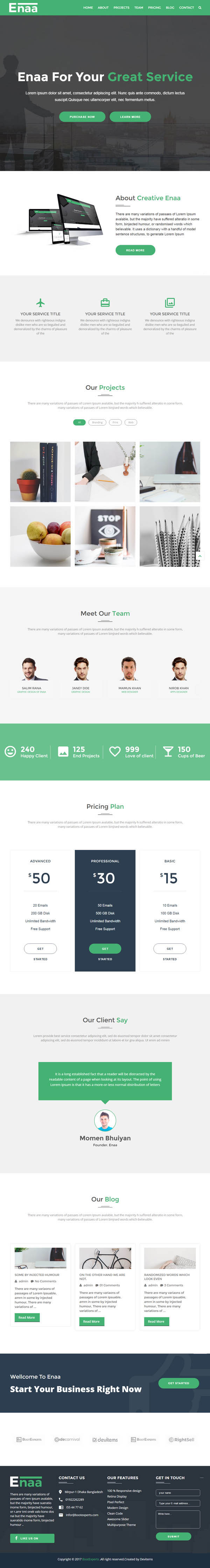 Enaa : One Page Corporate WordPress Theme