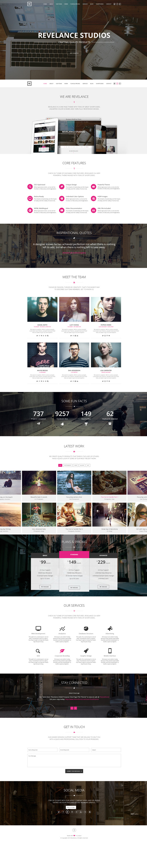 Revelance - OnePage PSD Theme