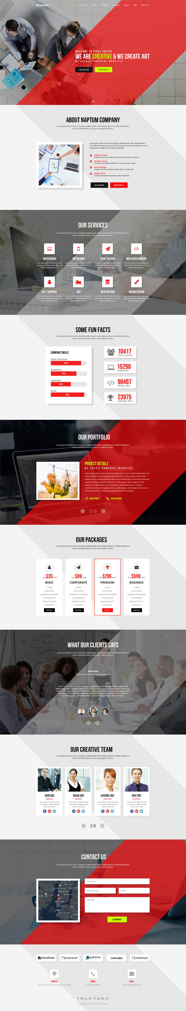 Naptum - One Page Parallax PSD Template